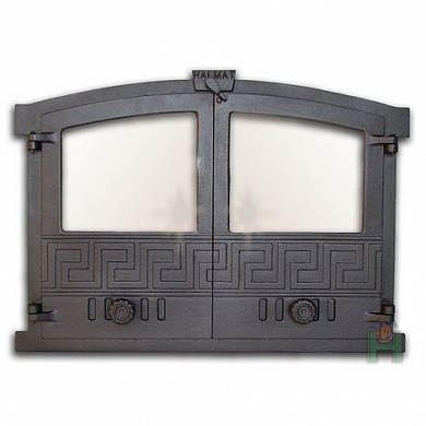 Дверца двустворчатая со стеклом и шиберами Греция 3 - 2003 - 370х515х30  мм