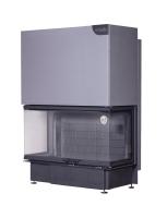 Экокамин ДЕЛЬТА 1200 B три стекла принтинг черный шамот