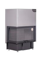 Экокамин ДЕЛЬТА 800 LB два стекла левая принтинг черный шамот