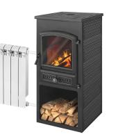 Камин ЭТНА (БКД) с плитой «Антрацит» высокий Т/О