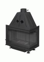 Экокамин Альфа 700 RB два стекла правая черный шамот