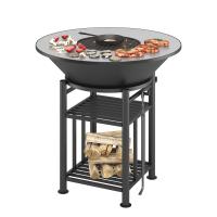 Fantastic Grill Везувий Ø 1000 (чаша+подставка+плита+решетка чугунная"СТЕЙК" Ø 450мм+крышка)