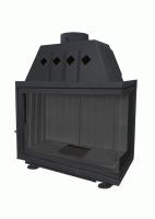 Экокамин Альфа 1000 RB два стекла правая черный шамот