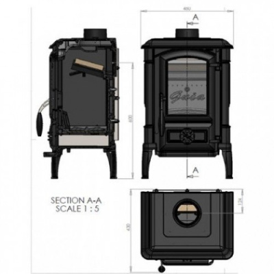 Печь-камин Guca Arina низкая - 10 кВт