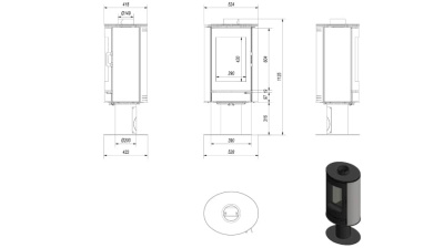 Kratki KOZA/AB/S/N/O/KAFEL/CZARNY кафель черный, поворотная