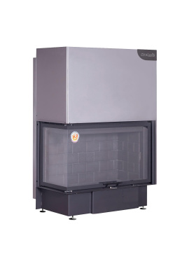 Экокамин ДЕЛЬТА 1000 LB два стекла левая черный шамот