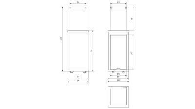 Газовый обогреватель Kratki PATIO/MINI/G30/37MBAR/B (уличный) - белое стекло, с пультом ДУ (8,2 кВт)