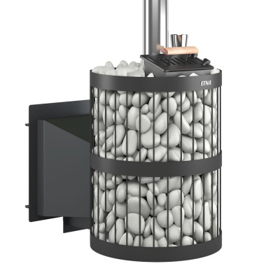 Чугунная печь для бани ЭТНА 18 (Панорама) "М" Закрытая каменка, Стандарт