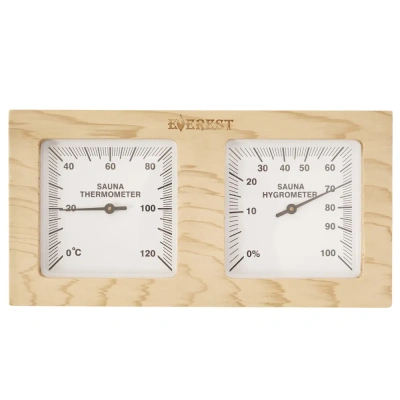 Термогигрометр EVEREST горизонталь, кедр (TG-04 white)
