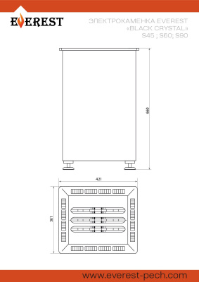 Электрокаменка EVEREST «BLACK CRYSTAL» S60