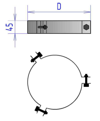 Хомут под растяжки 2ХР - ∅ 120 мм
