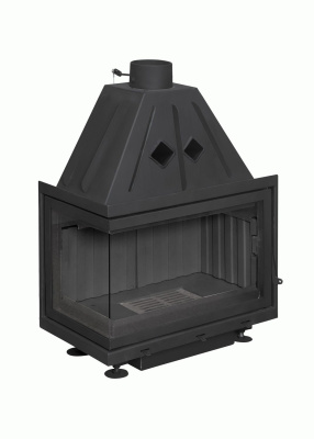 Экокамин Альфа 700 LB два стекла левая черный шамот