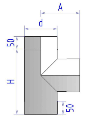 Тройник 1ТР 90 AISI 409 - Ø 200 мм