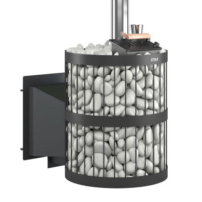 Чугунная печь для бани ЭТНА 24 (Панорама) "М" Закрытая каменка, Стандарт