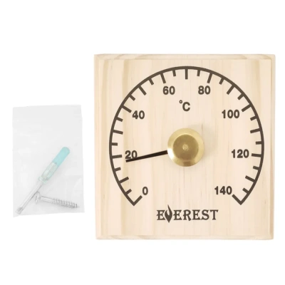 Термометр EVEREST квадратный, сосна (TG-37)