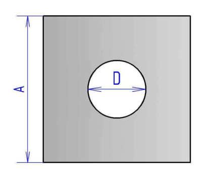 Пластина с вырезом 480*480, 570*570 - ∅ 200 мм