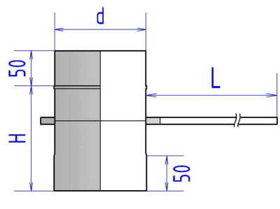 Шибер поворотный 1ШП AISI 409 - Ø 150 мм