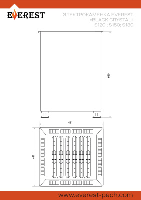 Электрокаменка EVEREST «BLACK CRYSTAL» S150