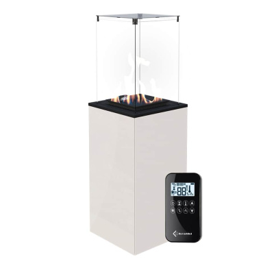 Газовый обогреватель Kratki PATIO/MINI/G30/37MBAR/B (уличный) - белое стекло, с пультом ДУ (8,2 кВт)