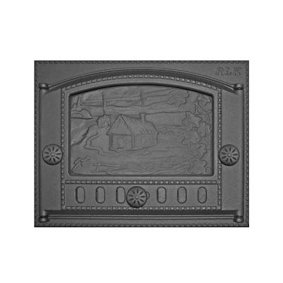 Дверка топочная каминная ДК-2Б, «Домик в деревне»