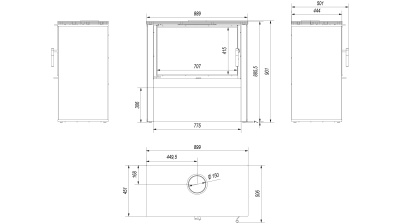 Стальной каминсо стелом Kratki JUNO/12/B (Белый) (12 кВт)