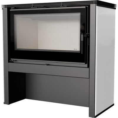 Стальной каминсо стелом Kratki JUNO/12/B (Белый) (12 кВт)