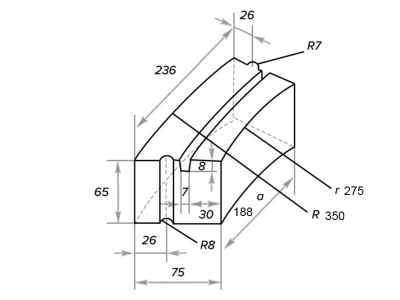 Кирпич огнеупорный лекальный ША-104 (диаметр внутр. 550)