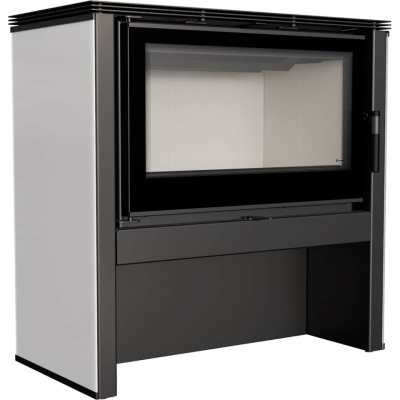 Стальной каминсо стелом Kratki JUNO/12/B (Белый) (12 кВт)