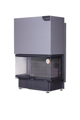 Экокамин ДЕЛЬТА 1000 KB три стекла черный шамот