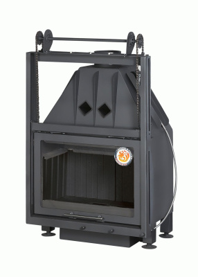 Экокамин Альфа 700 KВ с контргрузом черный шамот