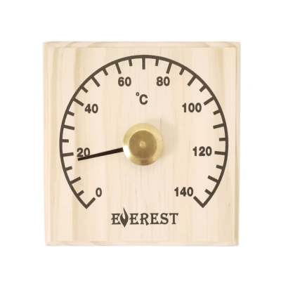 Термометр EVEREST квадратный, сосна (TG-37)
