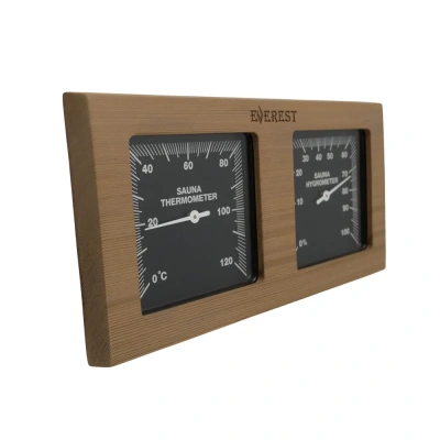 Термогигрометр EVEREST горизонталь, кедр (TG-02 black)