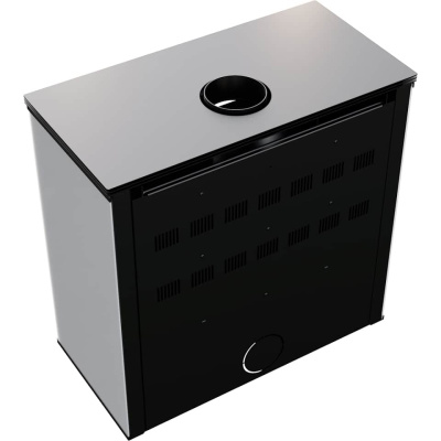 Стальной каминсо стелом Kratki JUNO/12/B (Белый) (12 кВт)