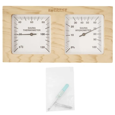 Термогигрометр EVEREST горизонталь, кедр (TG-04 white)