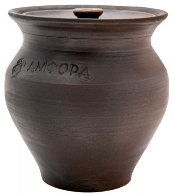 Чугунок 2л керамич. с крышкой с эффектом "Русской печи"