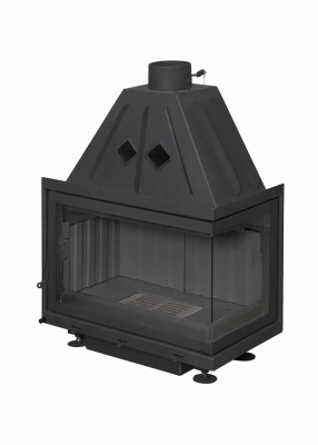 Экокамин Альфа 700 RB два стекла правая черный шамот