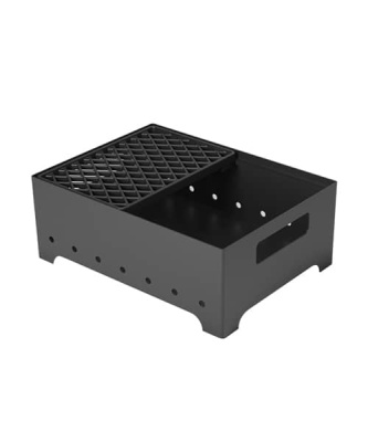 Мангал Турист № 2 с чугунной решеткой СТЕЙК и подставкой