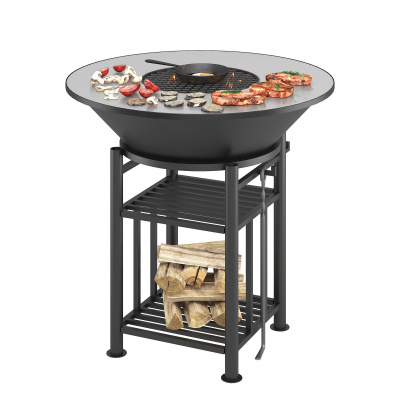 Fantastic Grill Везувий Ø 1000 (чаша+подставка+плита+решетка чугунная"СТЕЙК" Ø 450мм+крышка)