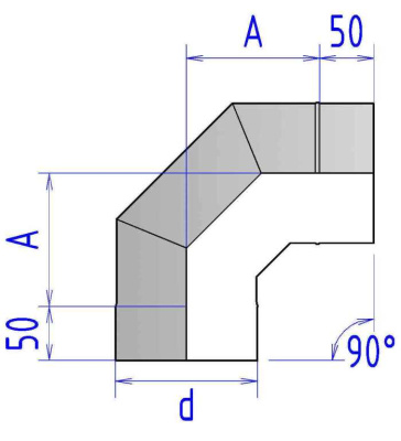 Отвод 1ОТ 90° - ∅ 120 мм
