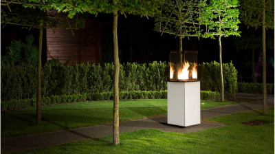 Газовый обогреватель Kratki PATIO/MINI/G30/37MBAR/B (уличный) - белое стекло, с пультом ДУ (8,2 кВт)